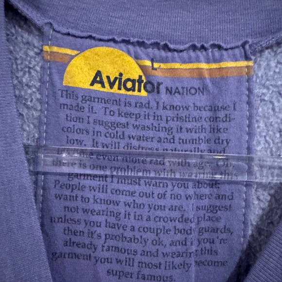 Aviator Nation Purple Crewneck Sweater with Graphic - Picture 4 of 5